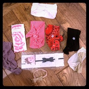 Baby Bling Bows. Lot of 9 different colors/styles.